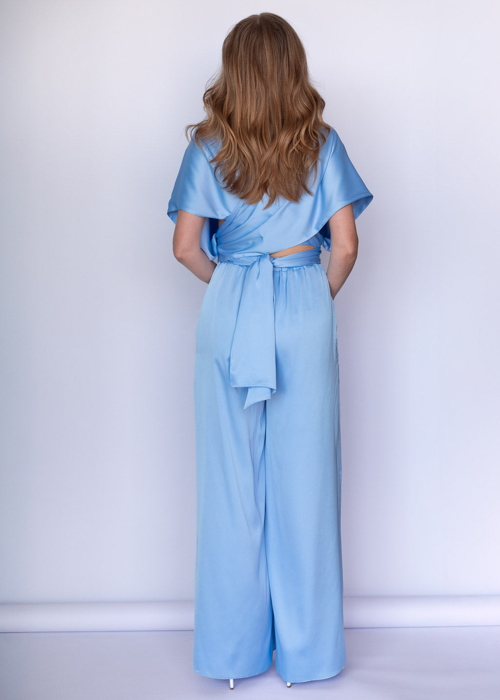 Sky Blue Infinity Silk Jumpsuit