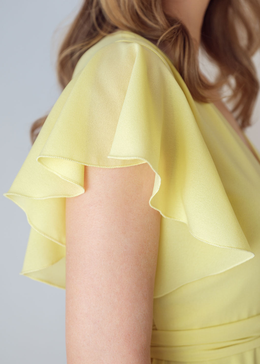 Lemon Sorbet Chiffon Wrap Dress