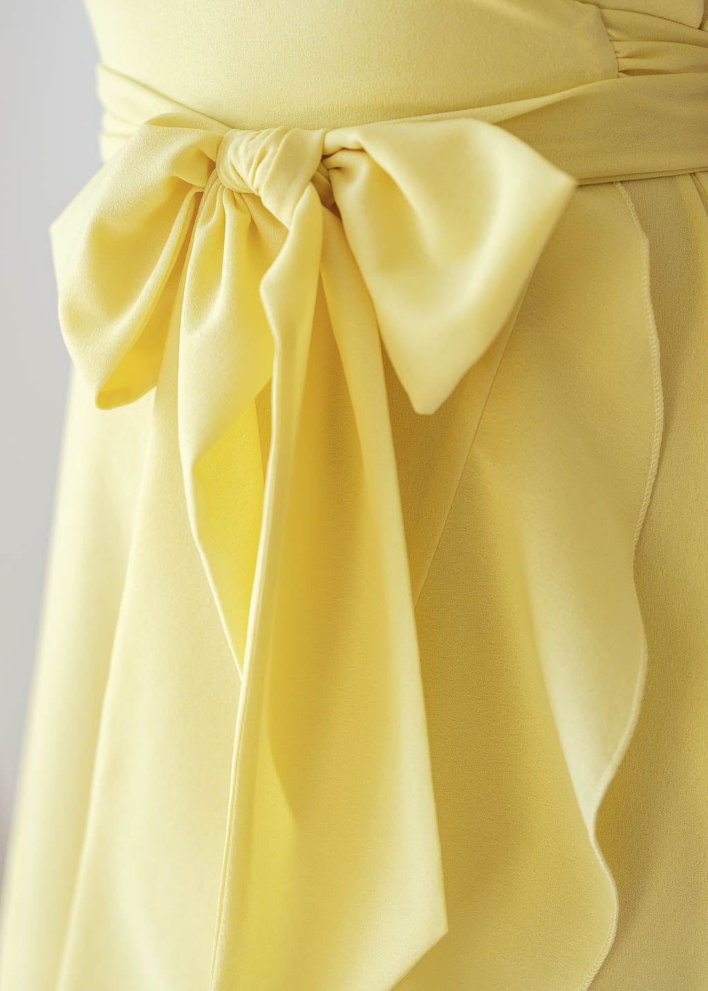 Lemon Sorbet Chiffon Wrap Dress