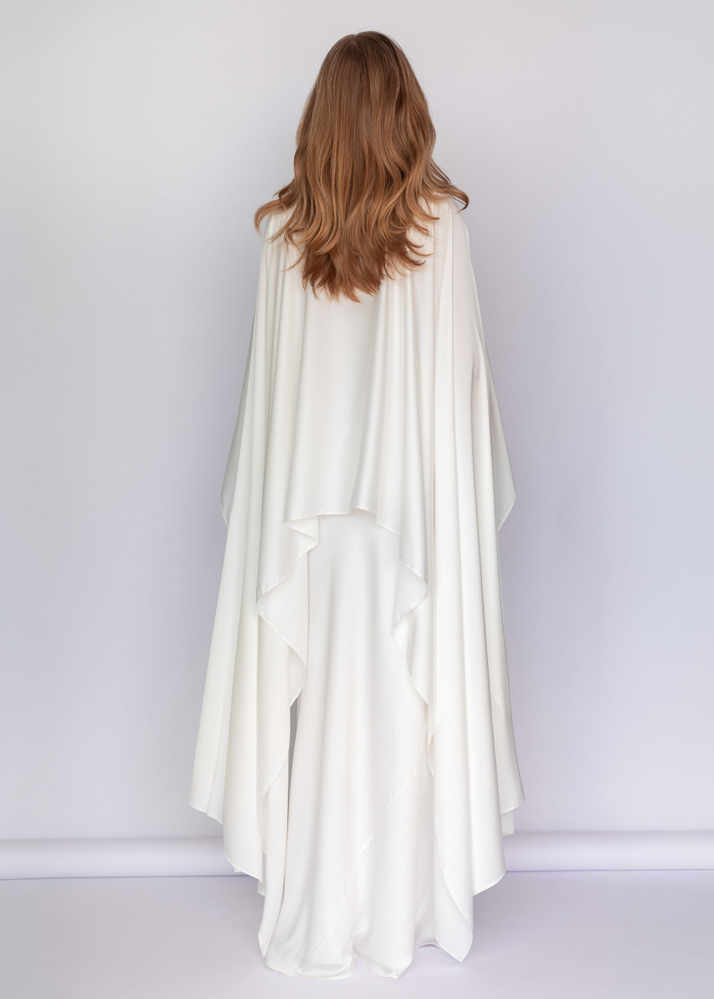 Ivory Silk Dress & Detachable Cape