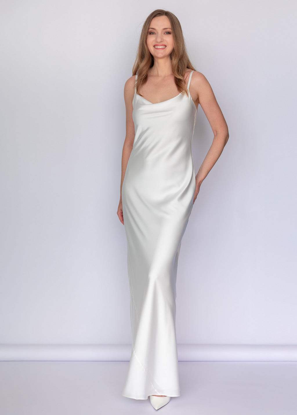 Ivory Silk Slip Long Dress