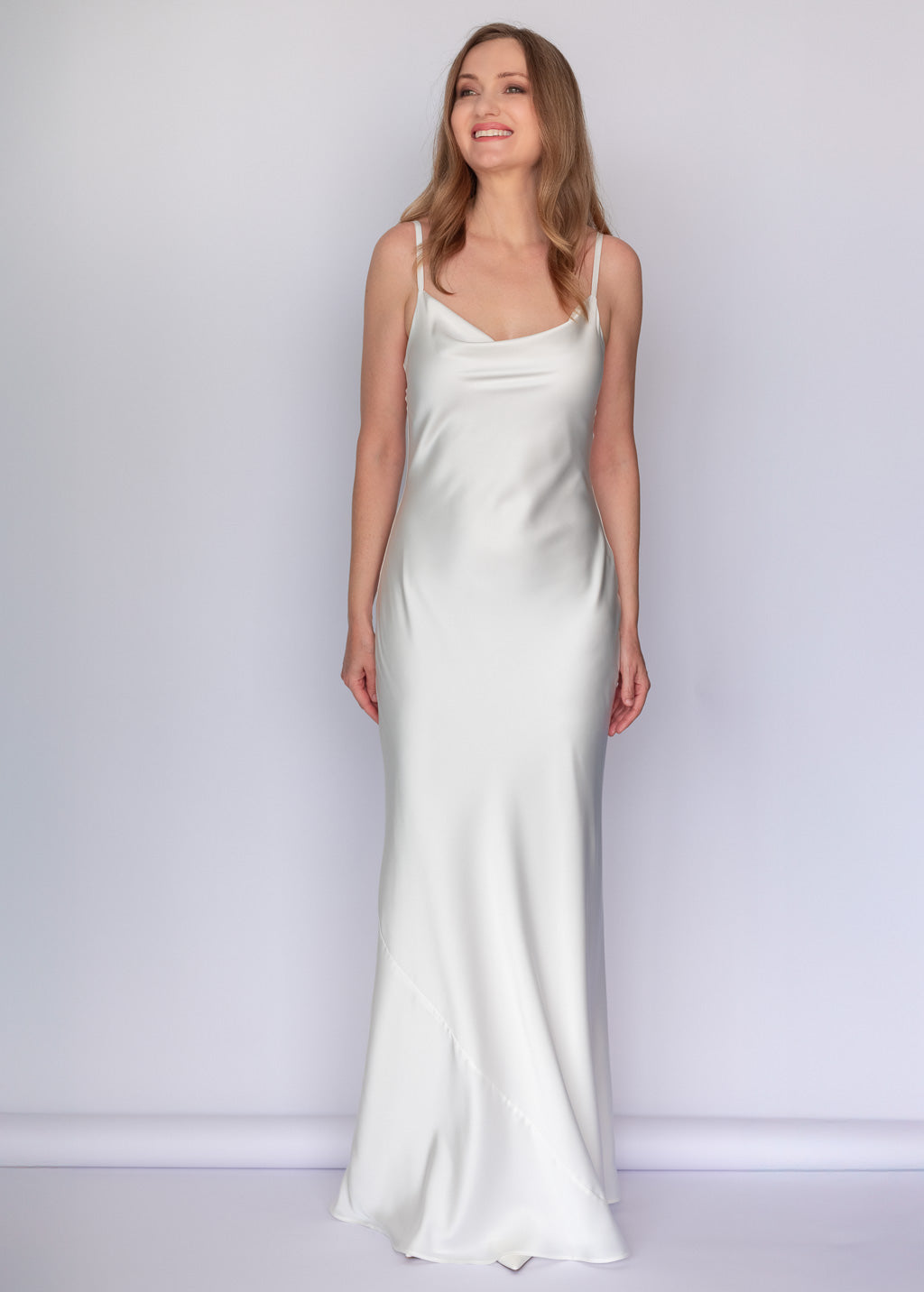 Ivory Silk Dress & Detachable Cape