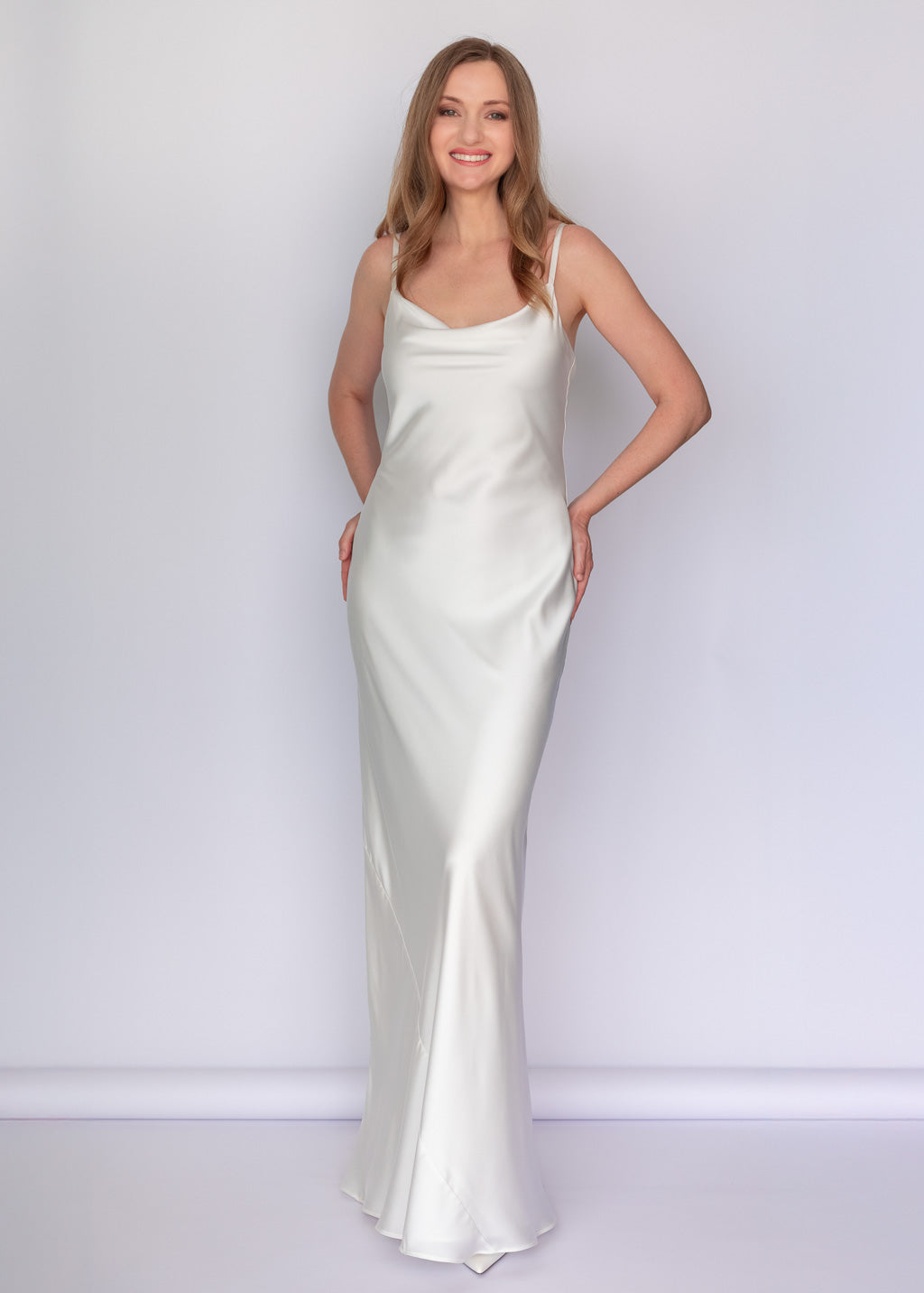 Ivory Silk Slip Long Dress
