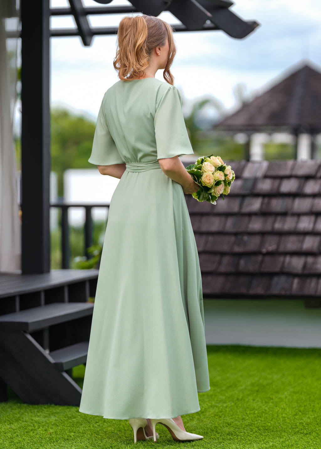 Sage green chiffon wrap dress, chiffon bridesmaid dress, wedding guest dress, bridesmaids dress, chiffon long wrap dress, chiffon long sleeves dress, evening dress, formal chiffon dress, ruffle chiffon dress ENME.ME Sage green chiffon wrap dress, chiffon bridesmaid dress, wedding guest dress, bridesmaids dress, chiffon long wrap dress, chiffon long sleeves dress, evening dress, formal chiffon dress, ruffle chiffon dress ENME.ME