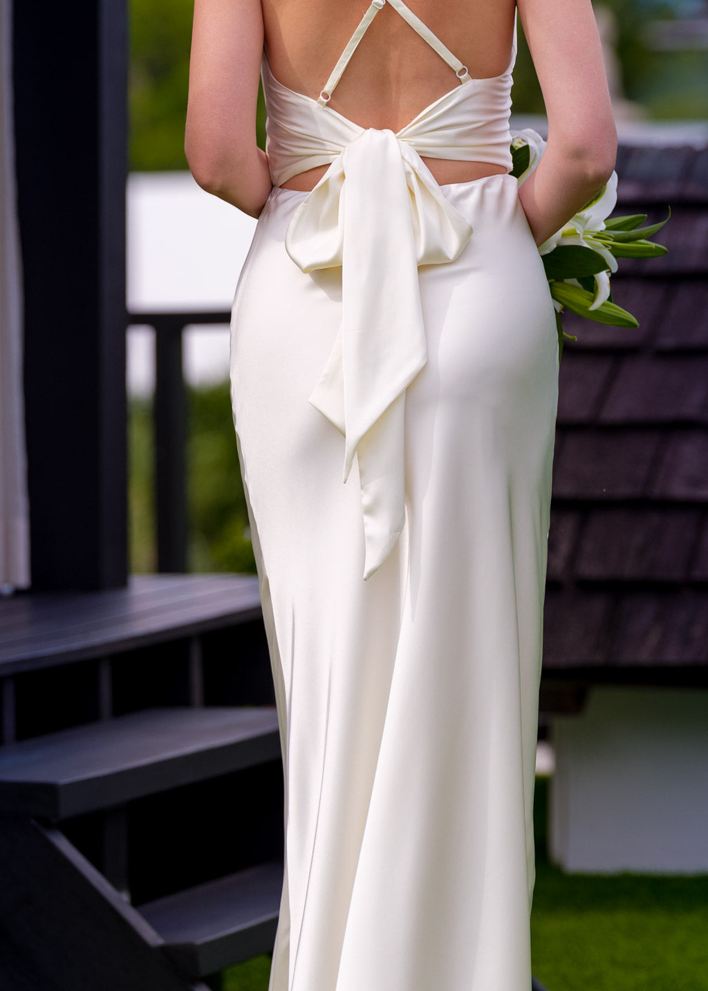 Ivory silk slip long dress