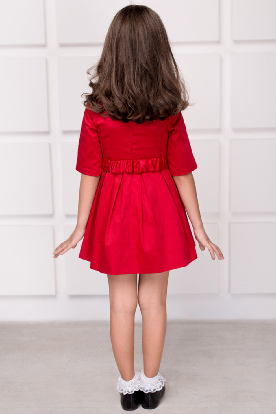 Mommy and me red cotton girl dress