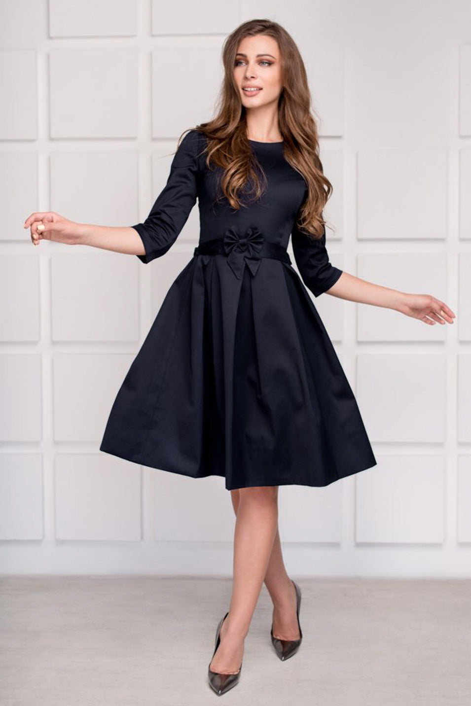 Mommy and me black cotton adult dress