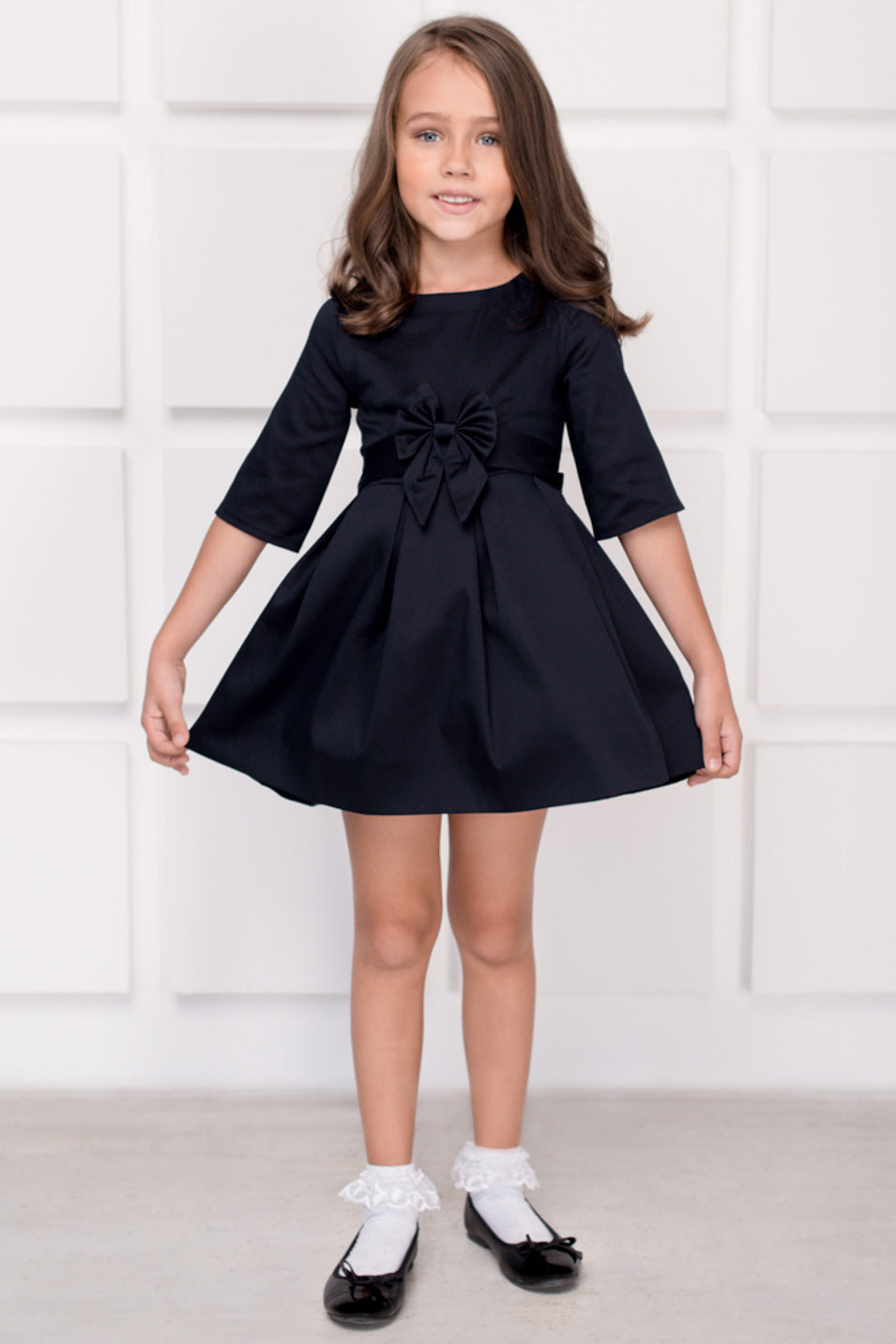 Mommy and me black cotton girl dress