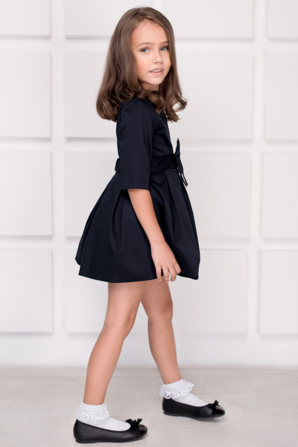 Mommy and me black cotton girl dress