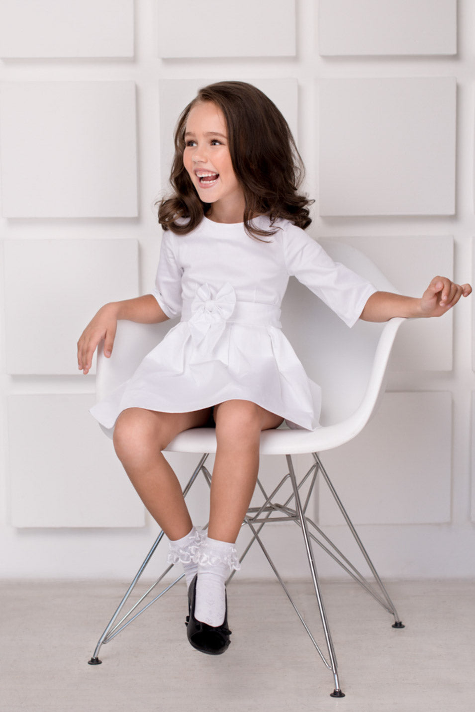 Mommy and me white cotton girl dress