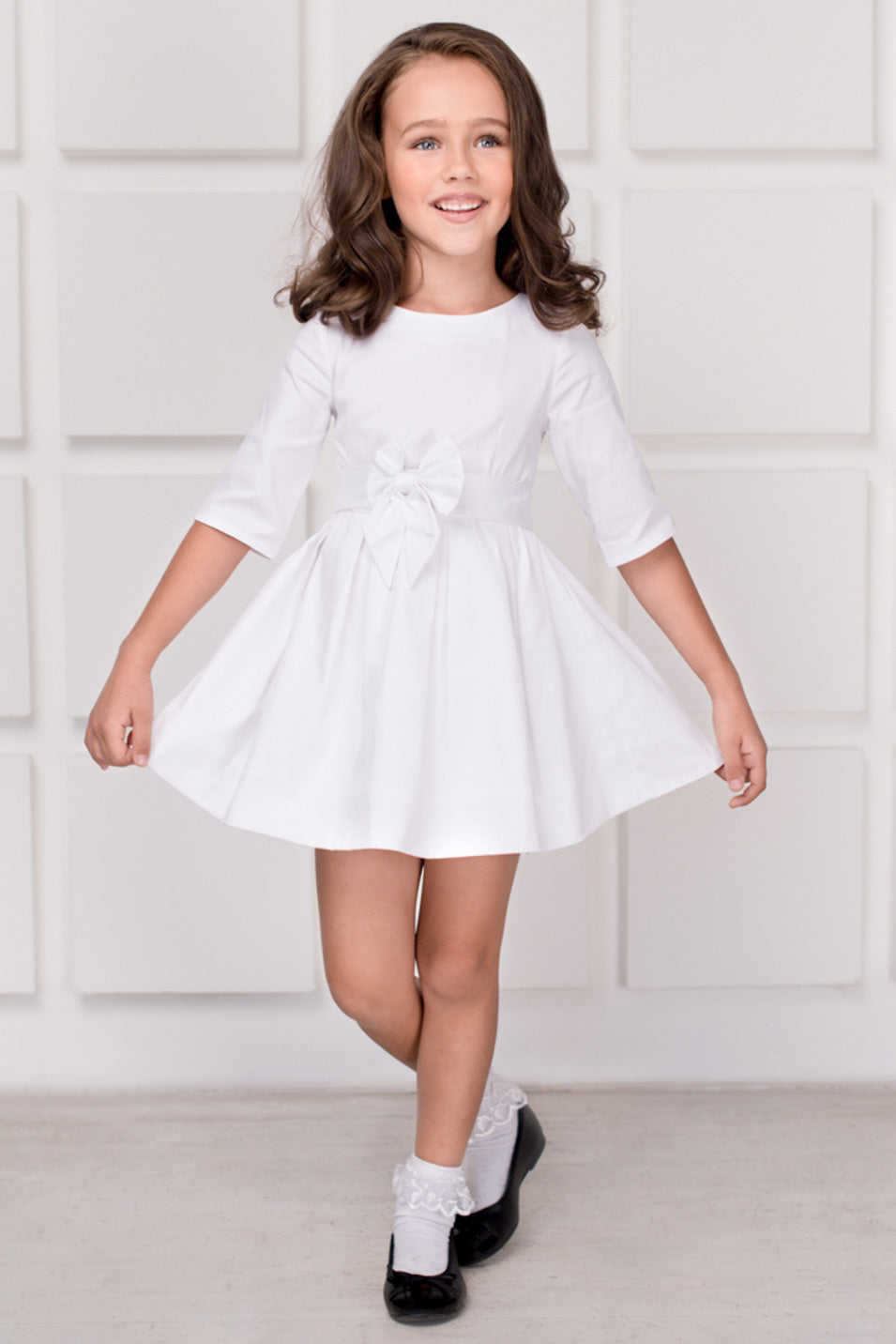 Mommy and me white cotton girl dress