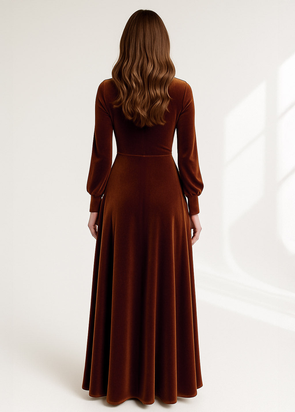 Rust Brown velvet Halloween dress
