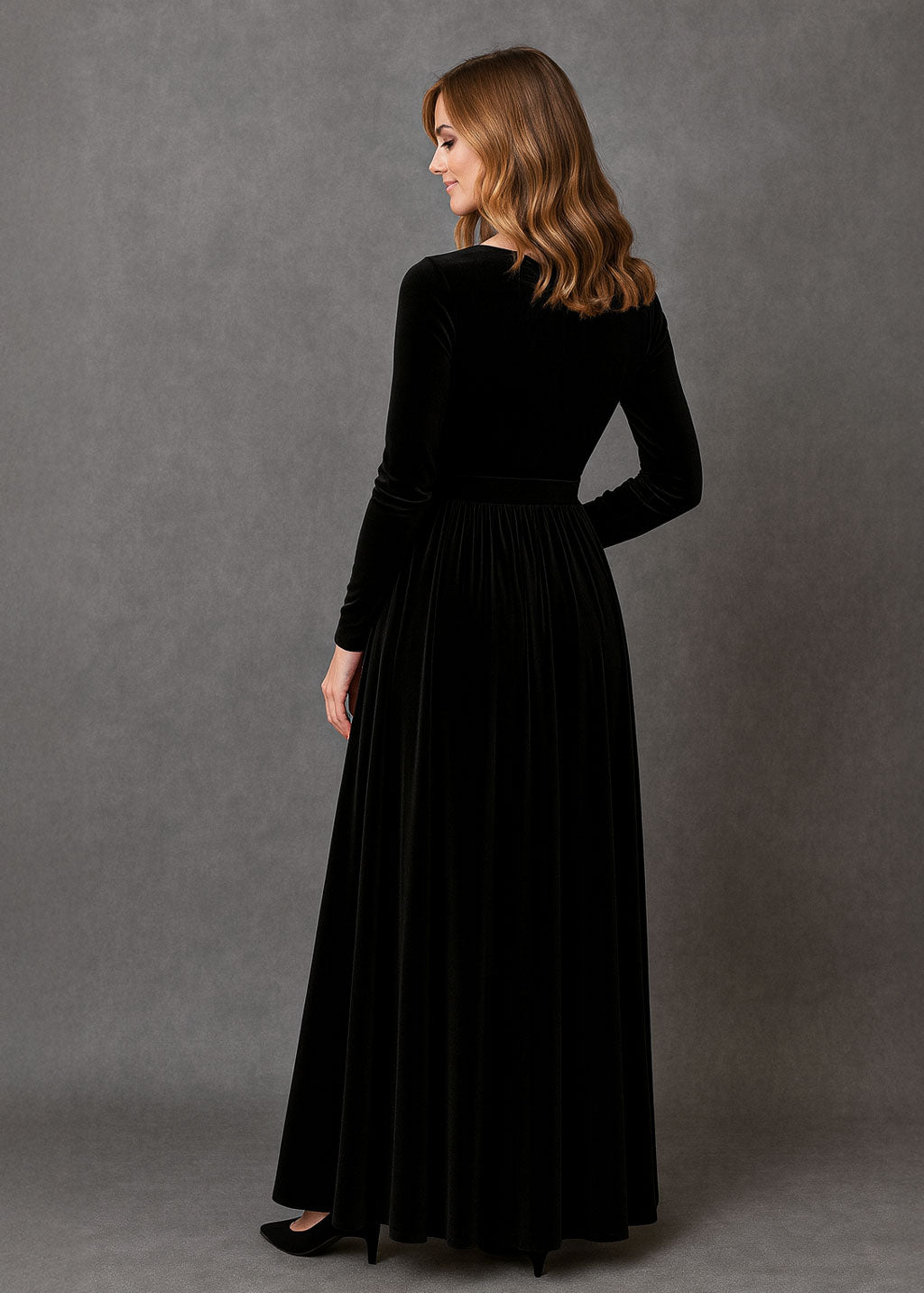 Gothic black velvet gown