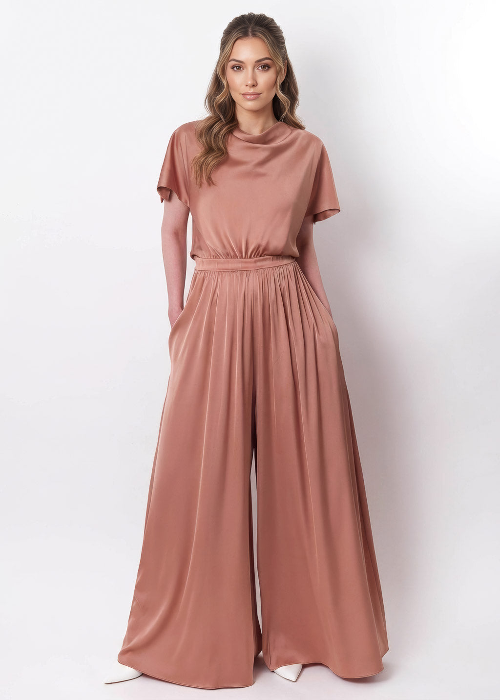 Dunkelgrüner Seidenoverall