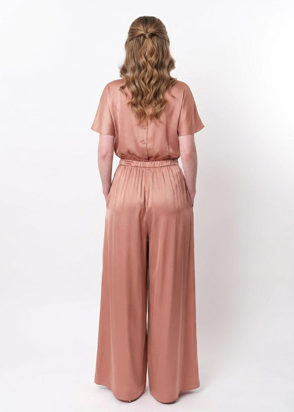 Dunkelgrüner Seidenoverall