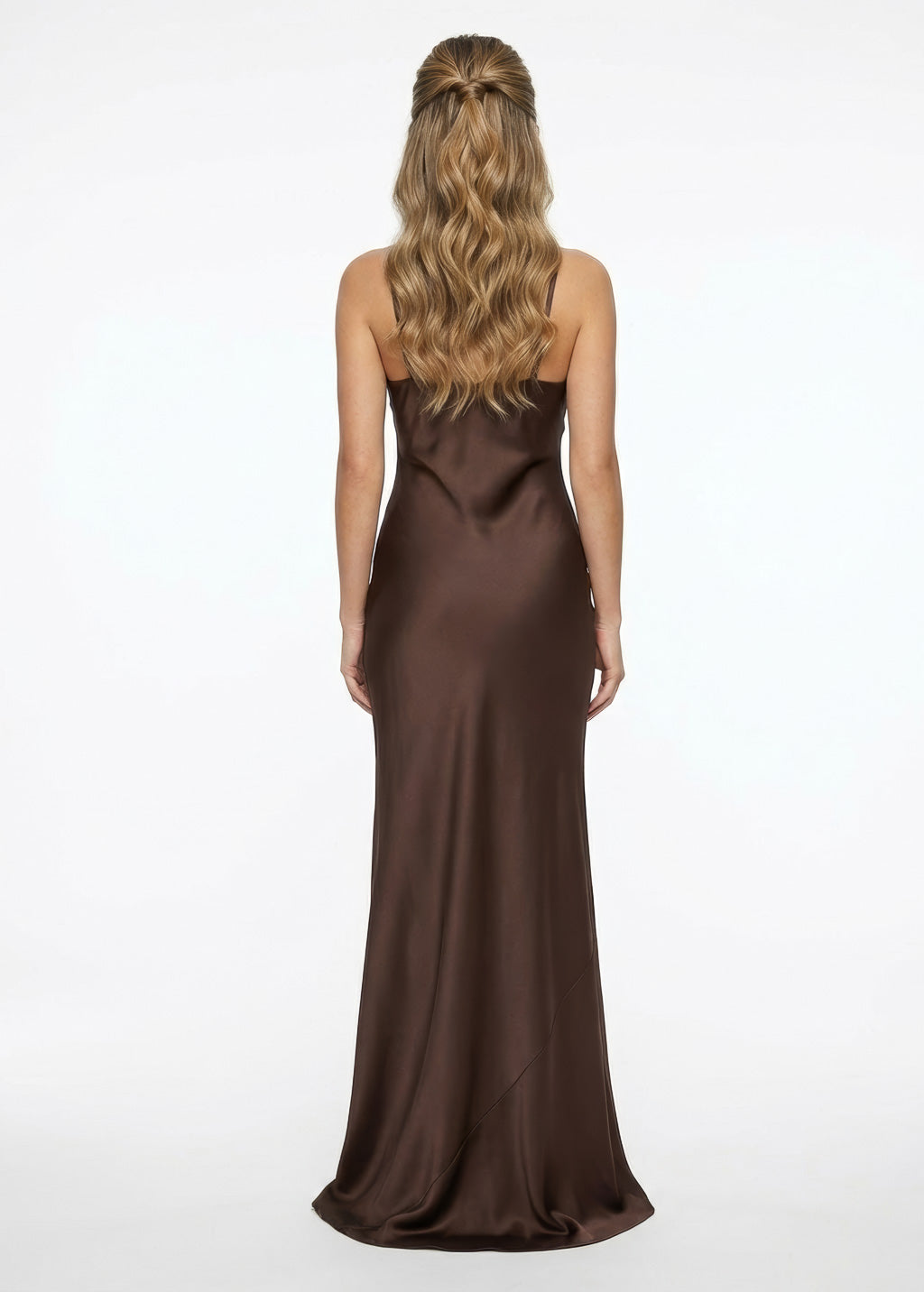 Chocolate Brown Silk Slip Dress