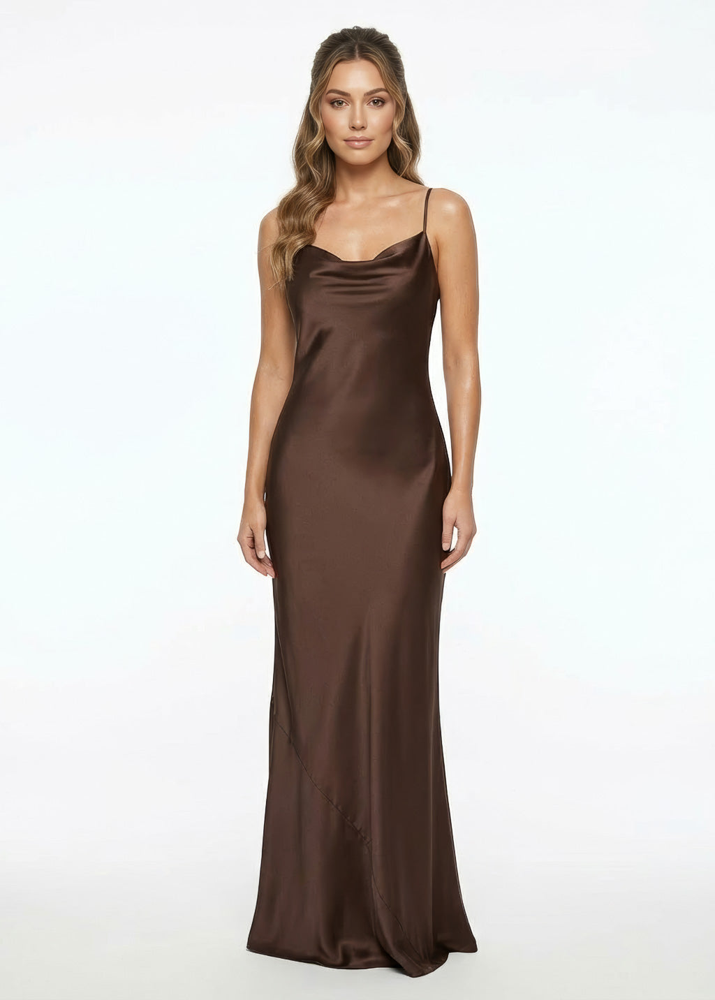 Chocolate Brown Silk Slip Dress