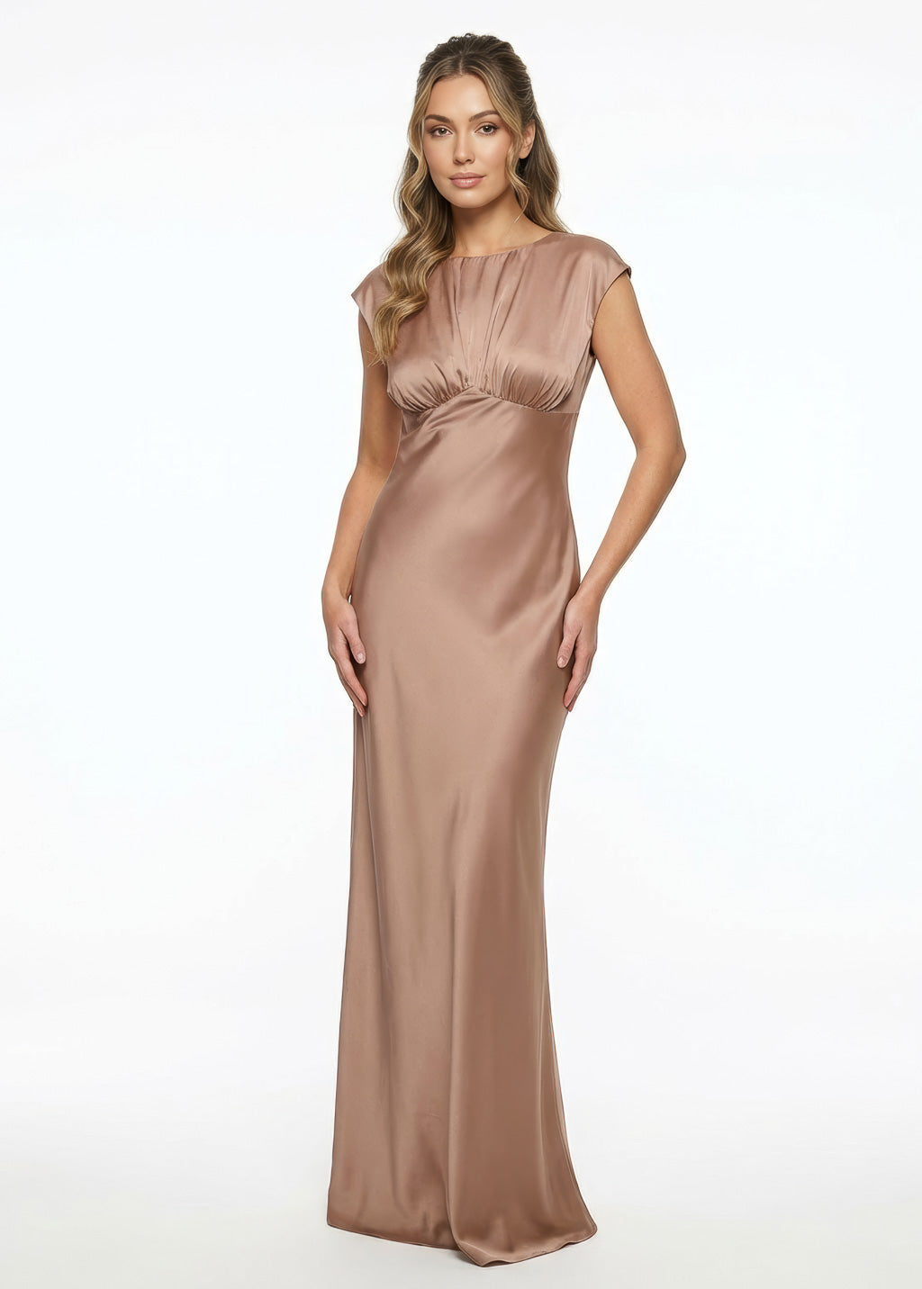 Cappuccino Silk Long Dress