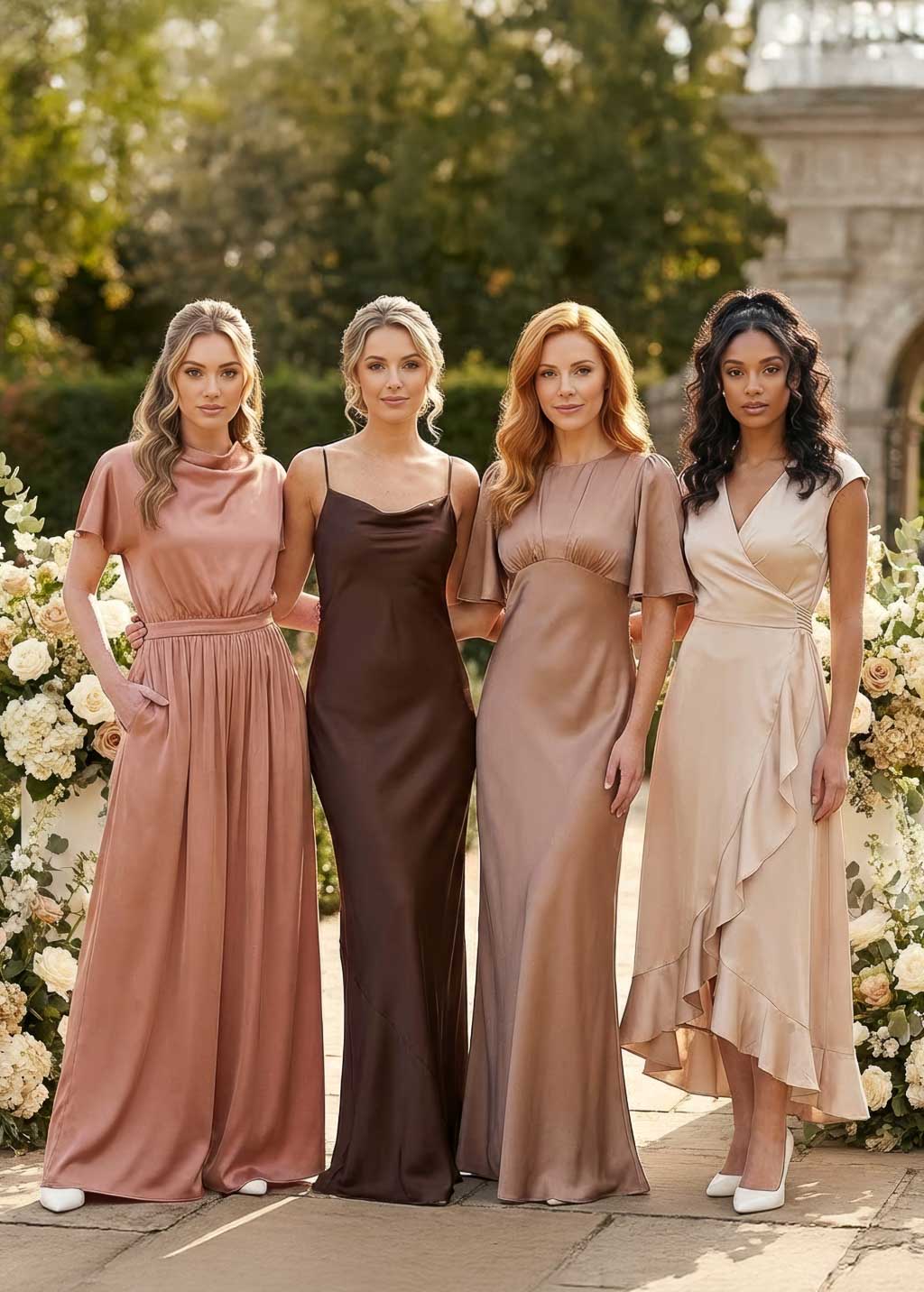 Robe portefeuille beige champagne
