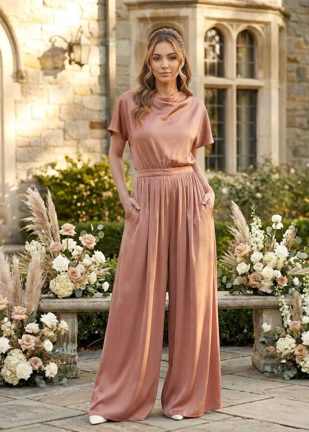 Dunkelgrüner Seidenoverall