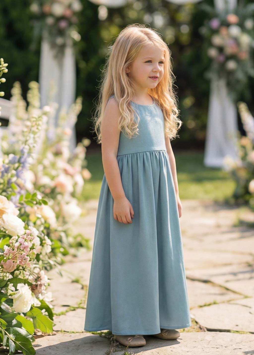 Flower Girl Silk Matching Dress