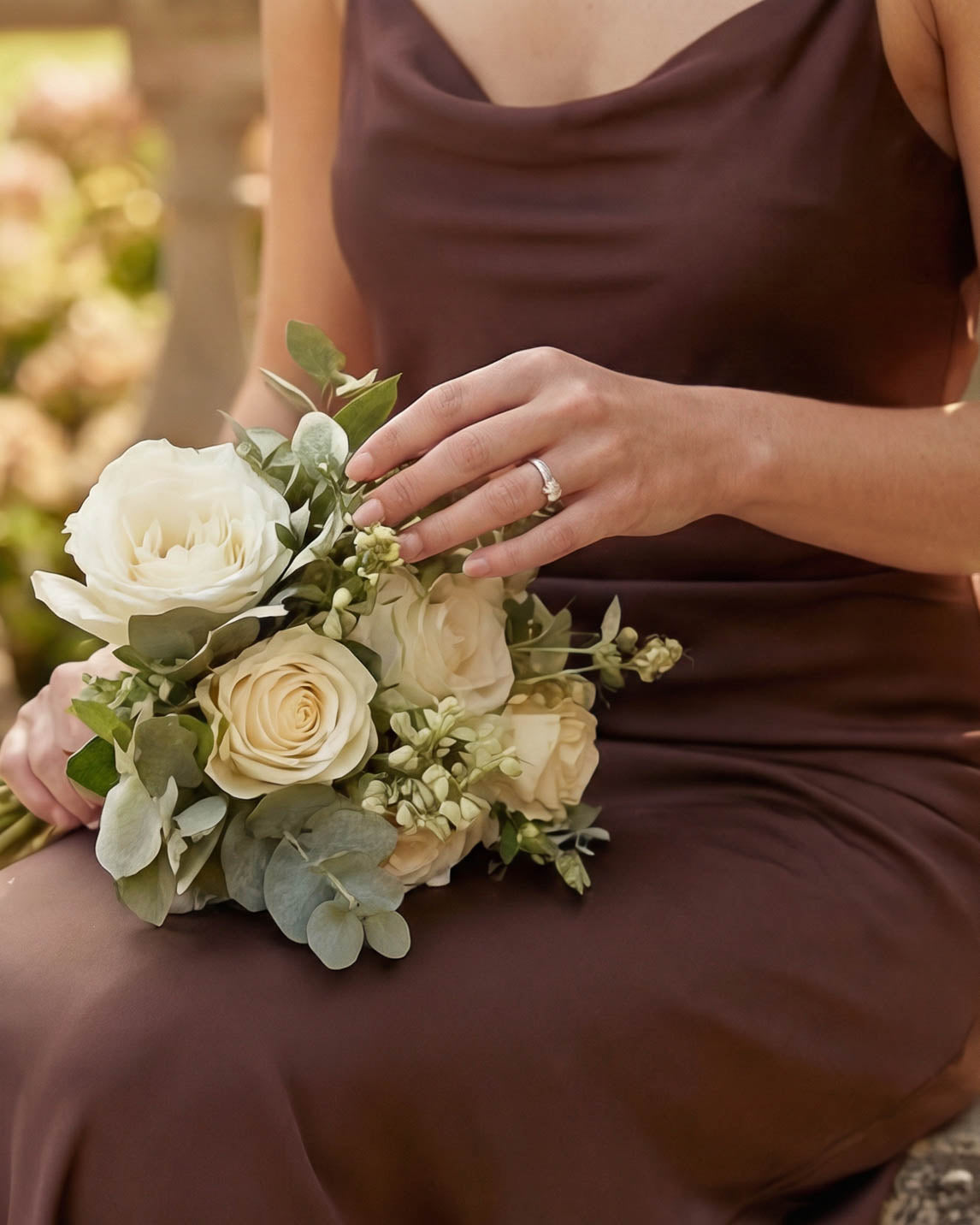 Chocolate Brown Silk Bridesmaids Slip Dress
