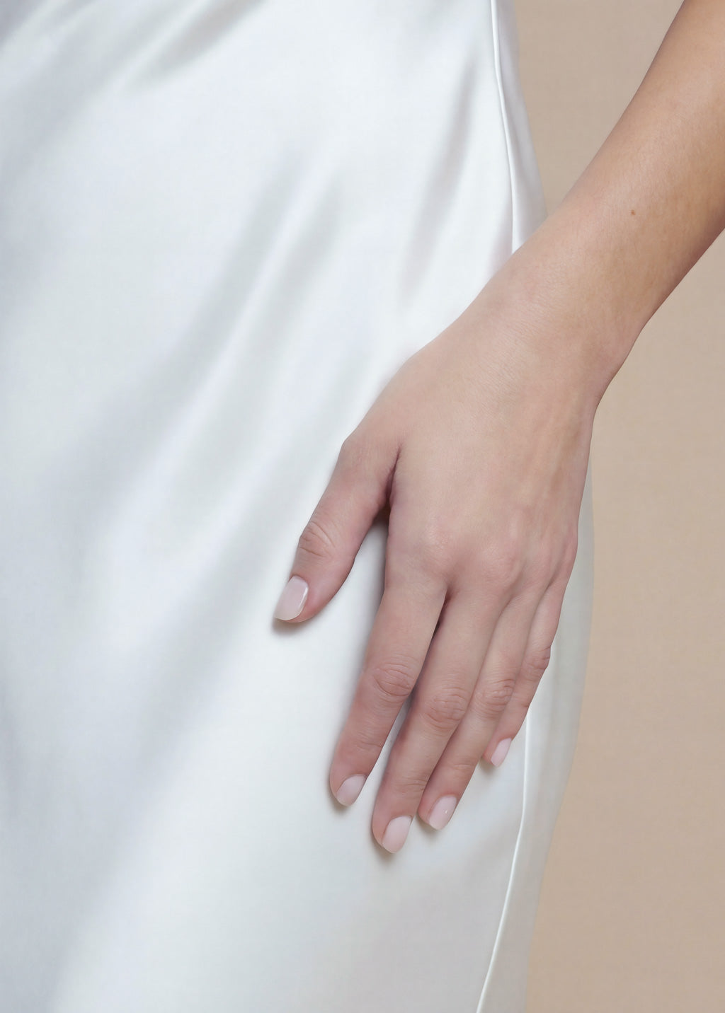 White Silk Minimalist Wedding Long Dress