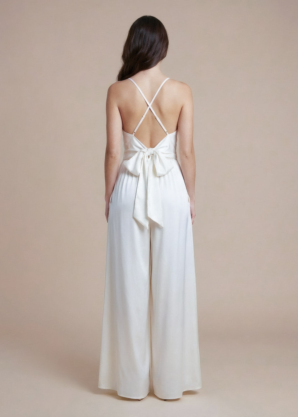 Ivory Silk Bridal Jumpsuit with Pockets