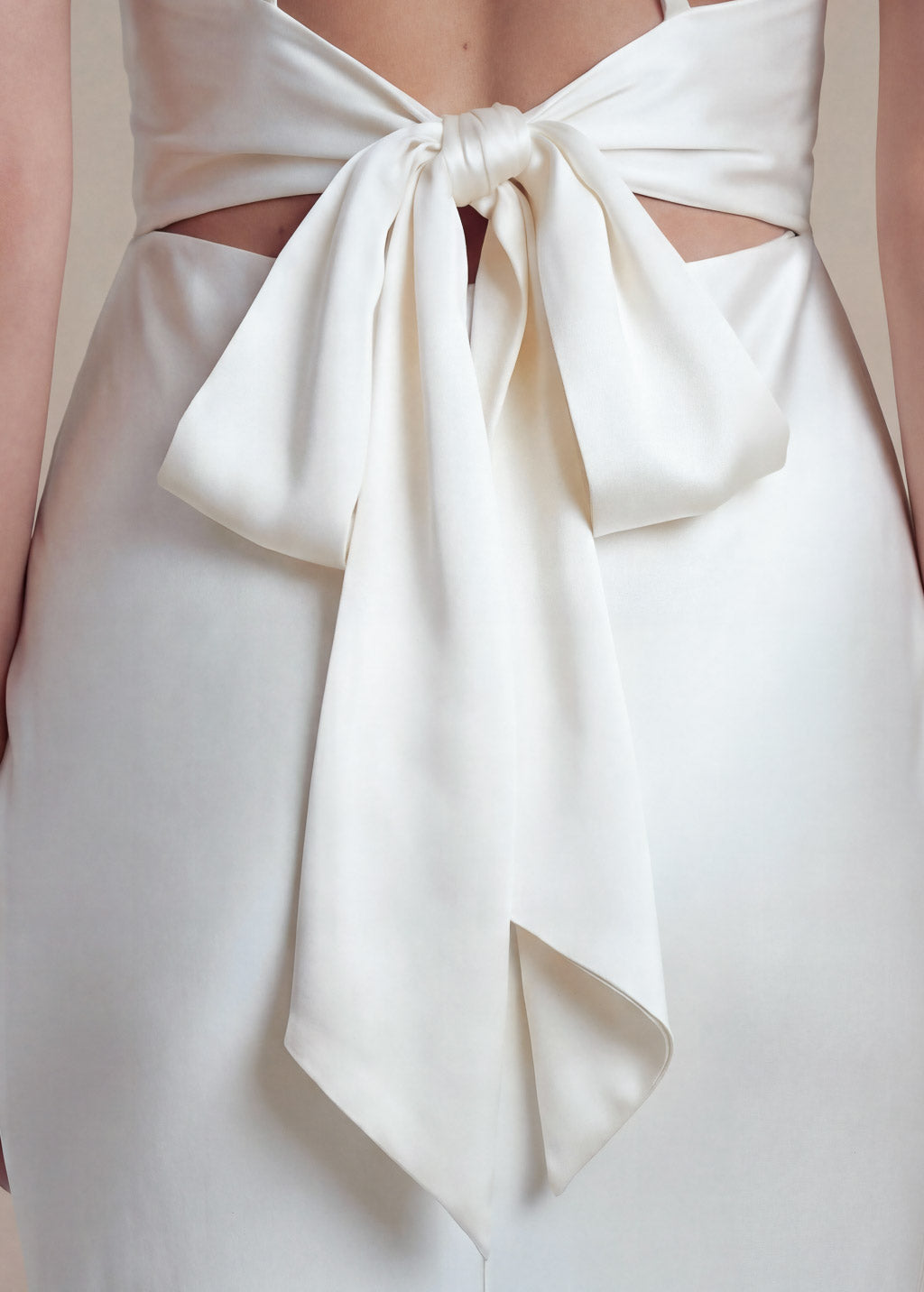 Ivory Silk Halter Wedding Dress