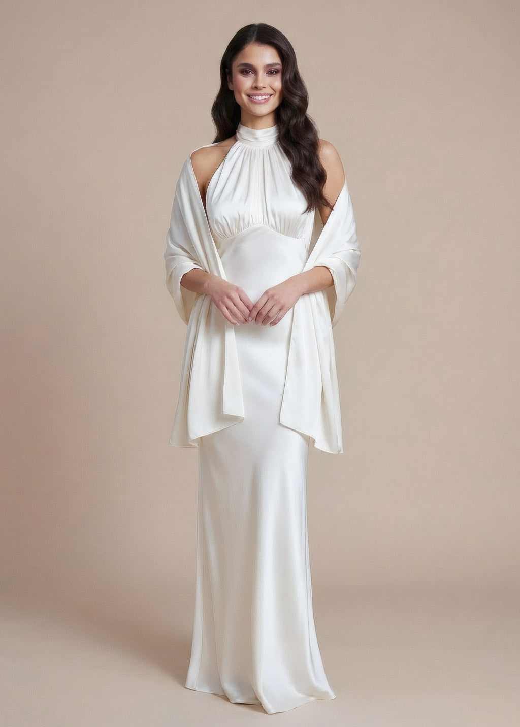 Ivory Silk Wedding Shawl