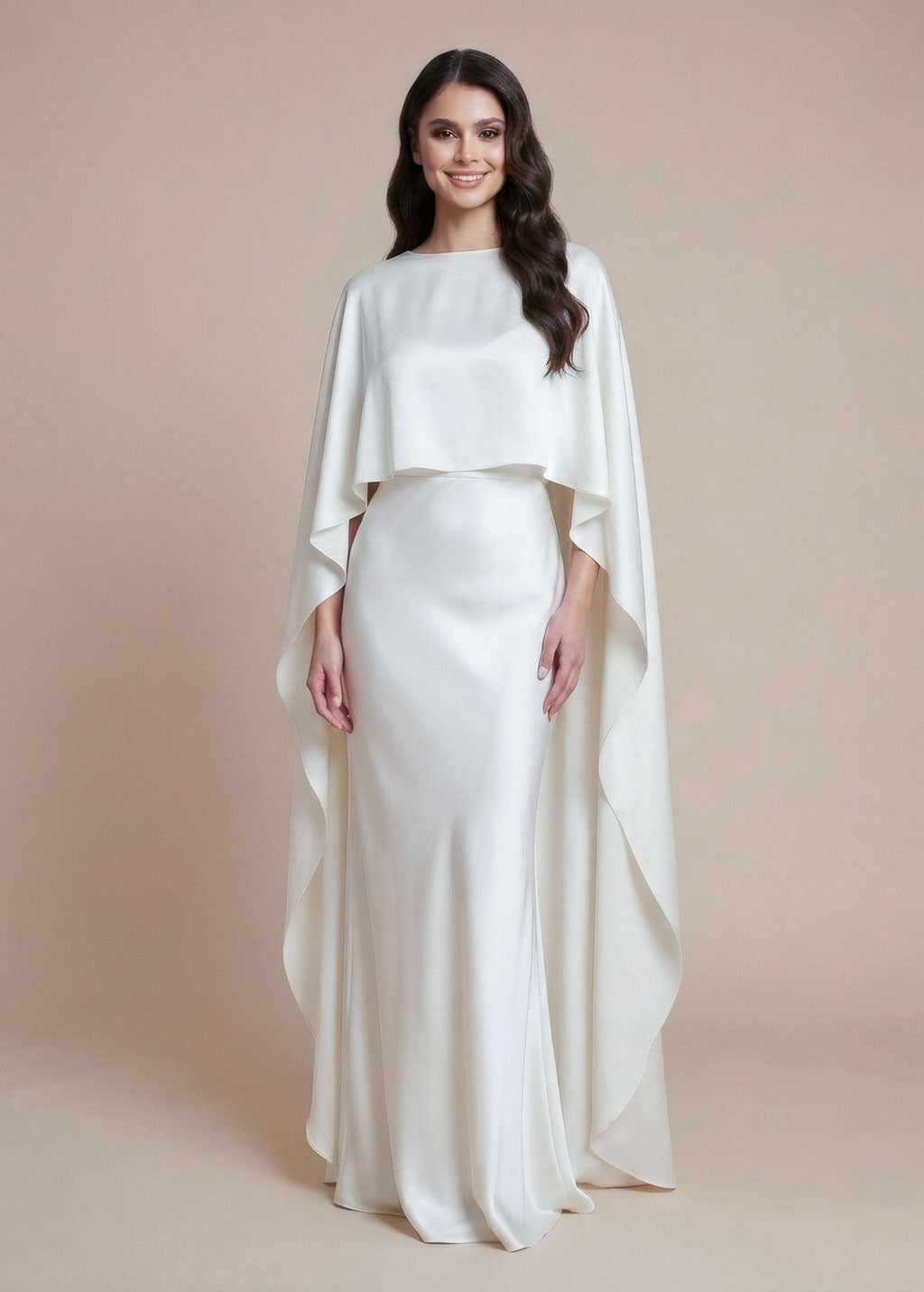 Ivory Silk Wedding Cape