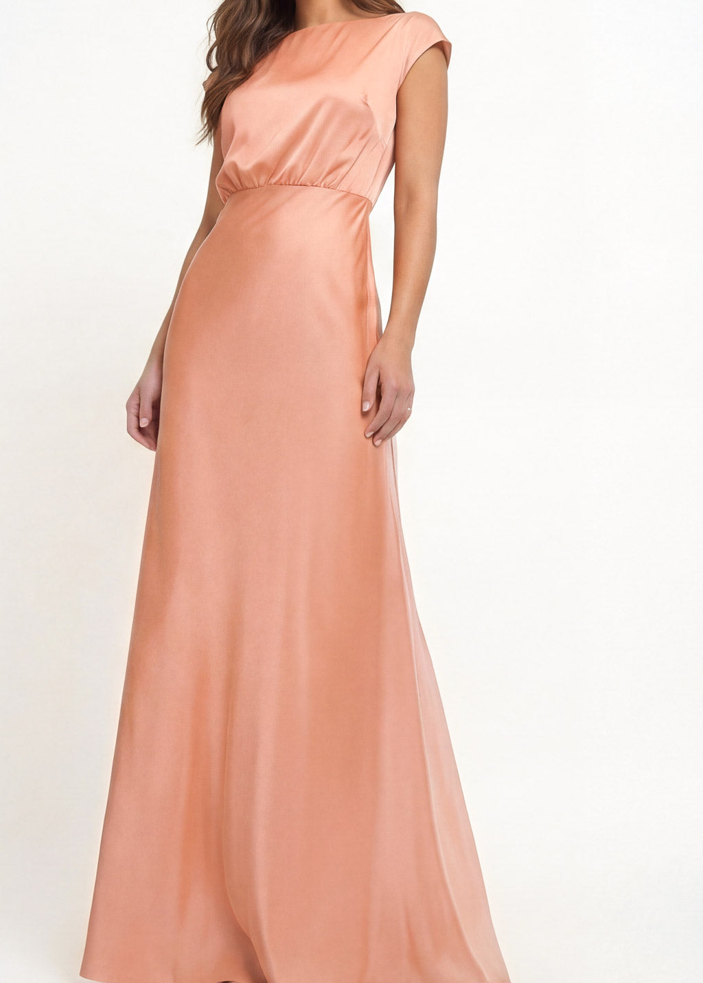 Peach Fuzz Silk Maxi Dress