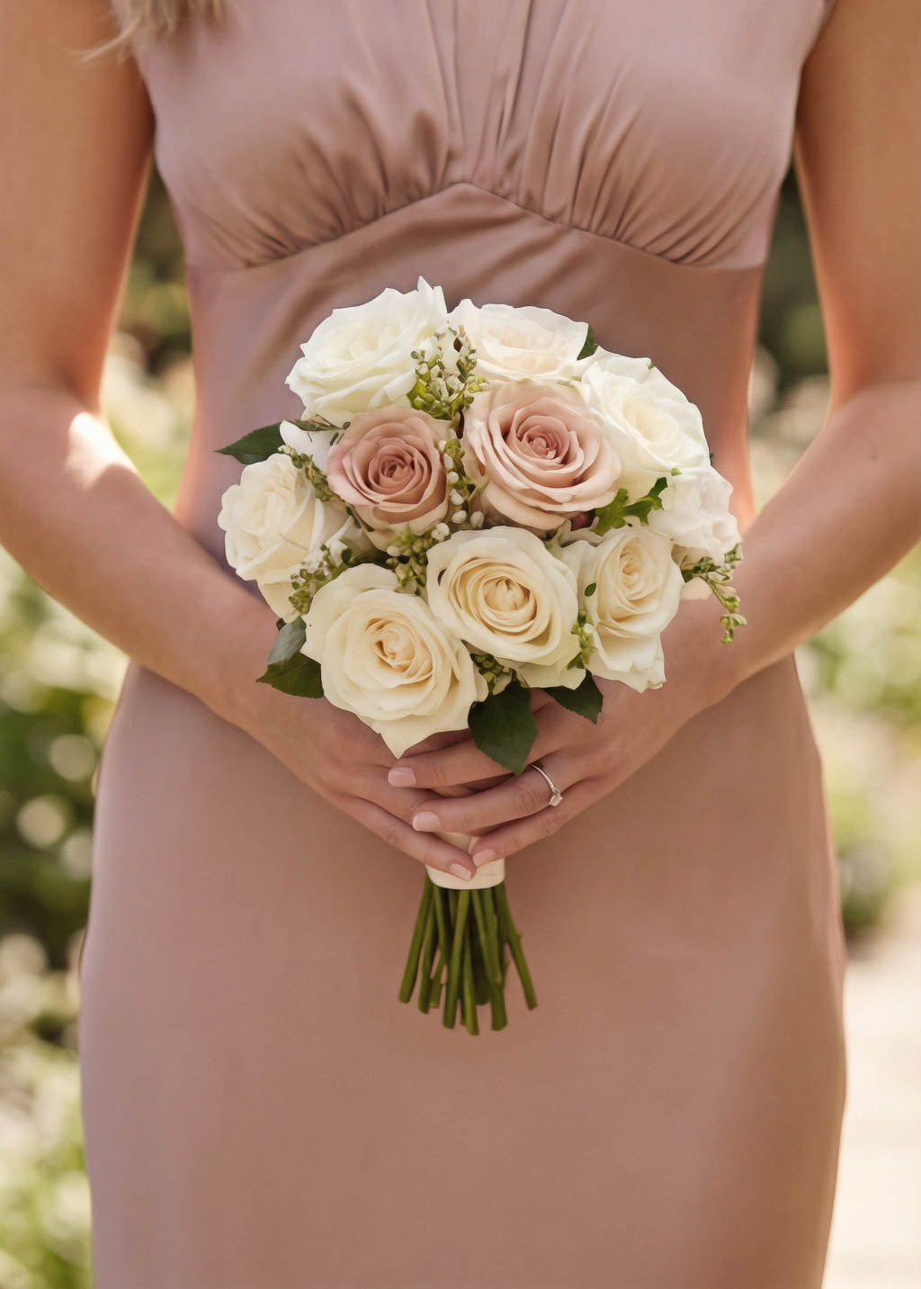 Cappuccino Silk Long Bridesmaid Dress