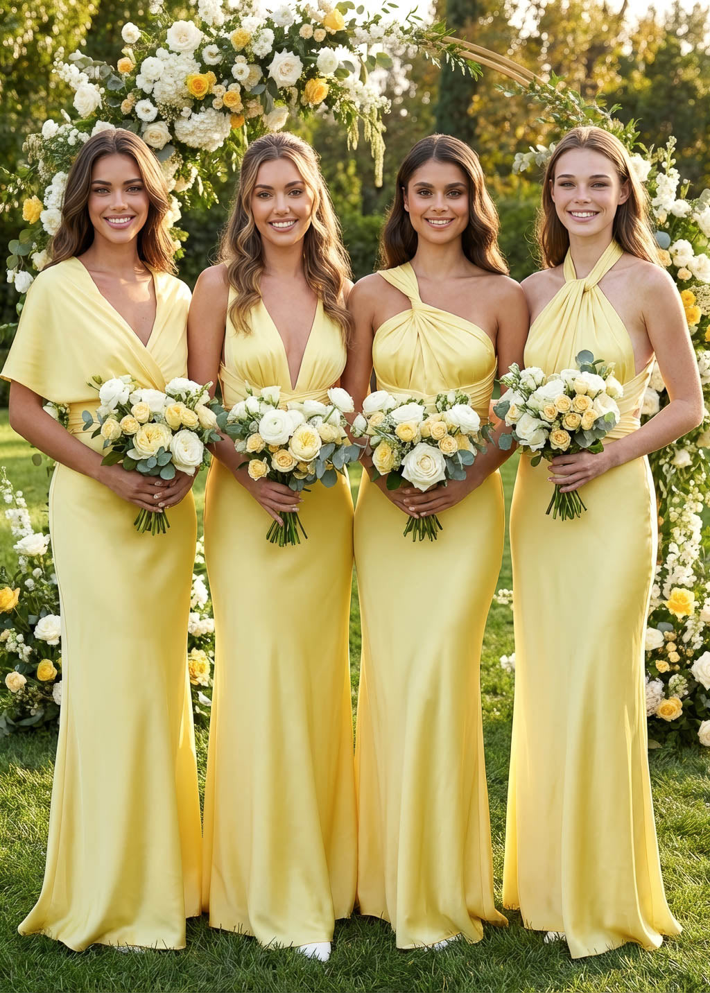 Lemon Sorbet Silk Infinity Bridesmaid Dress