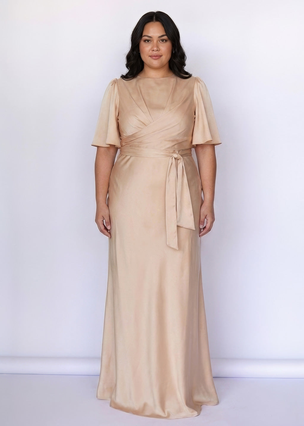 Taupefarbenes Unterkleid aus Seide