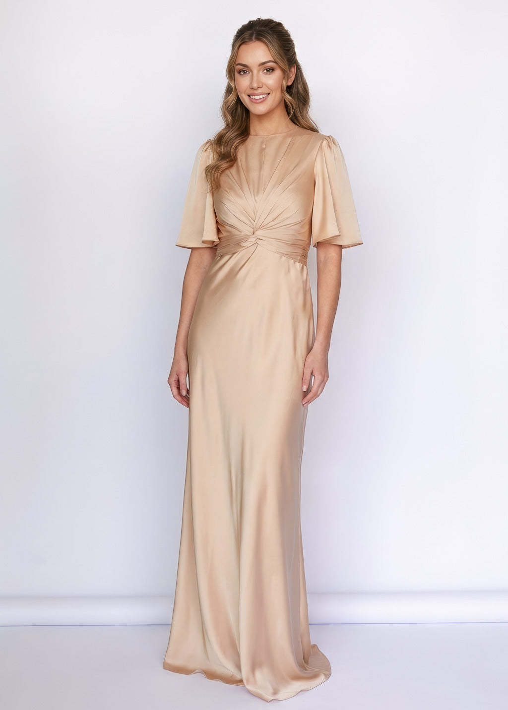 Taupefarbenes Unterkleid aus Seide
