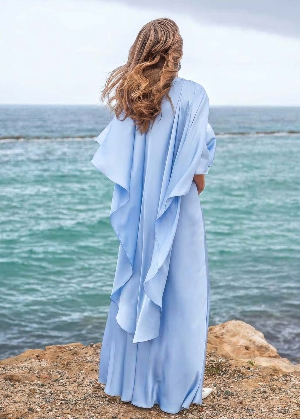 Robe nuisette en soie taupe