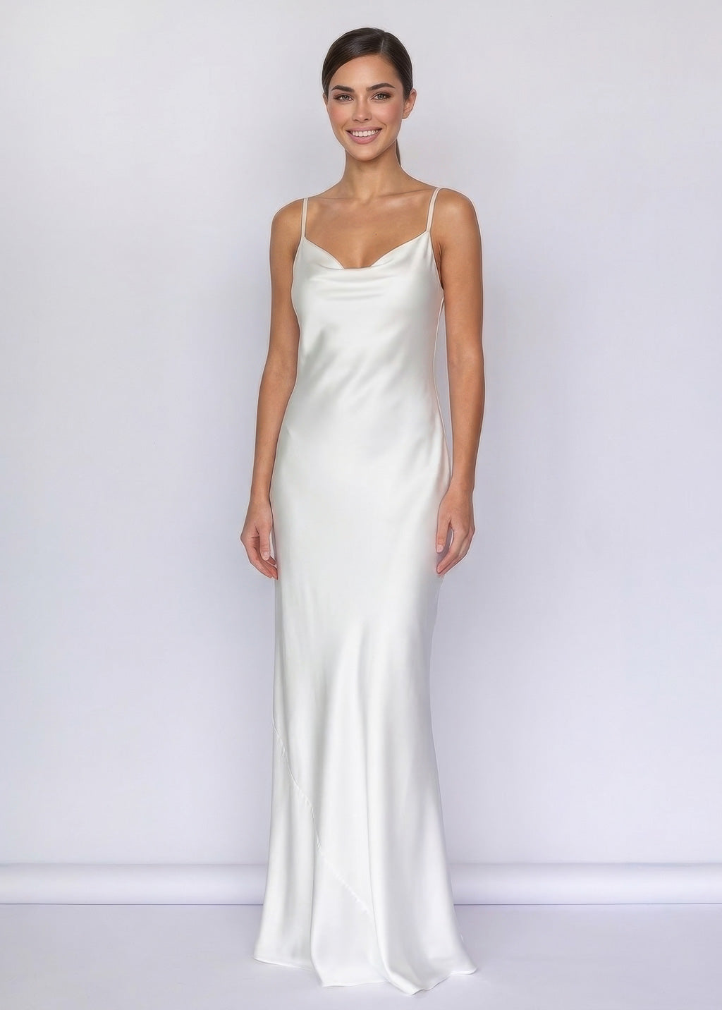 Ivory Silk Dress & Detachable Cape