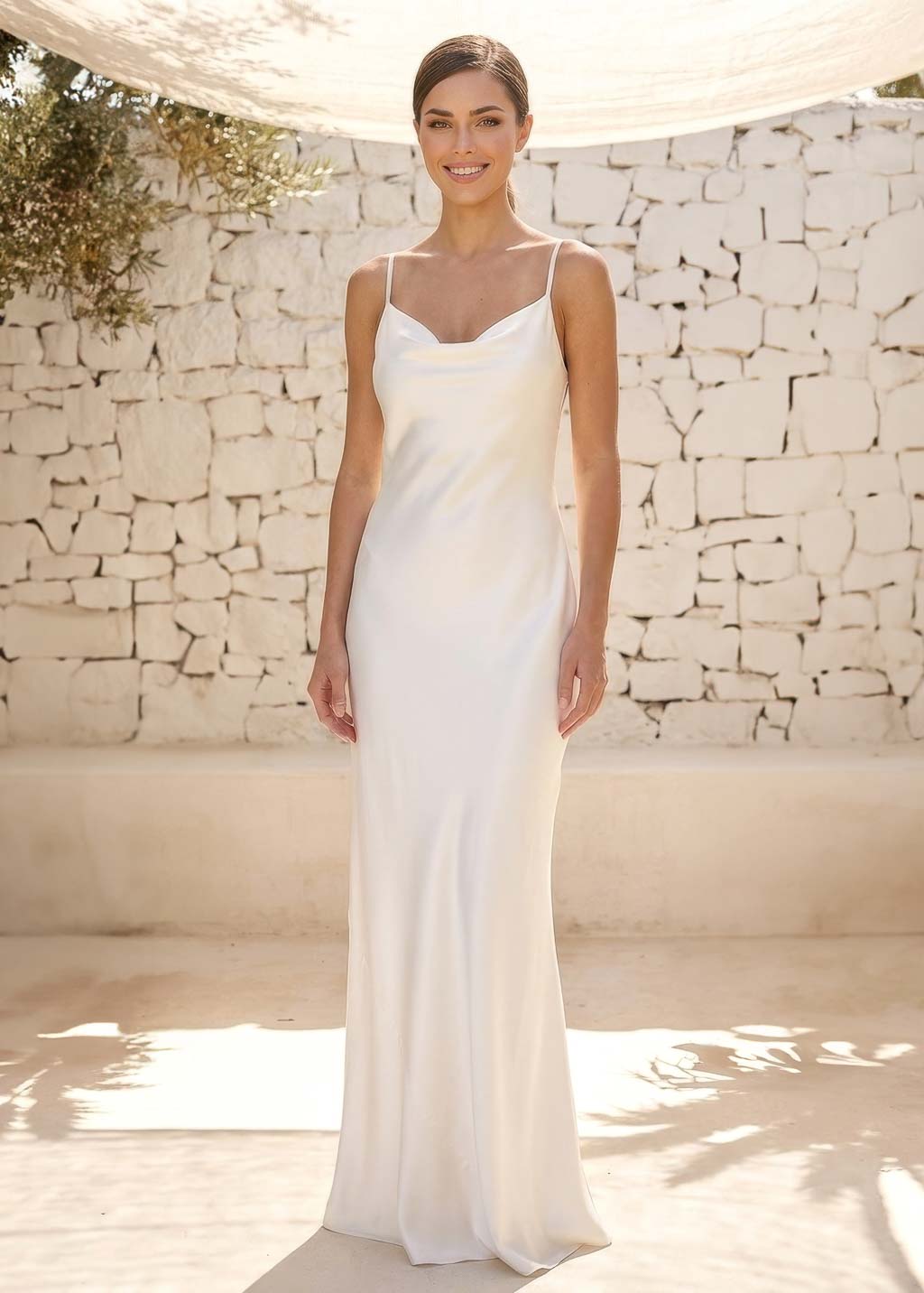 Ivory Silk Slip Long Dress
