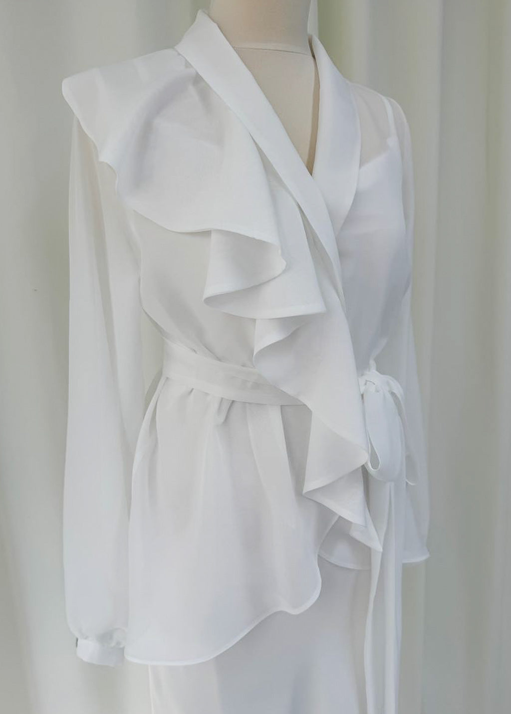 Bias Cut Silk Satin Maxi Dress with Chiffon Blouse