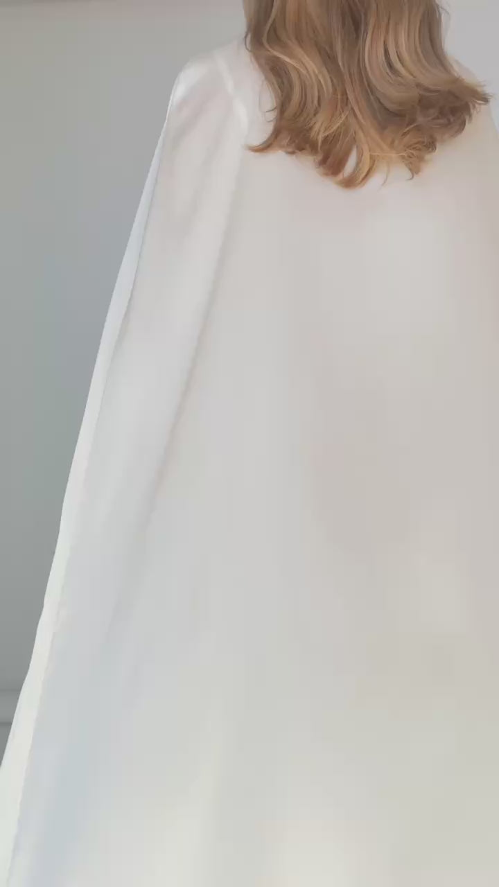 Ivory Silk Dress & Detachable Cape