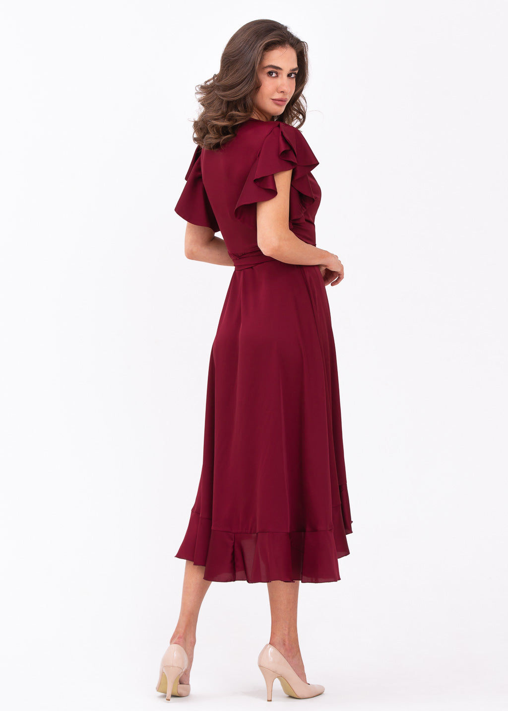 Burgundy wrap dress