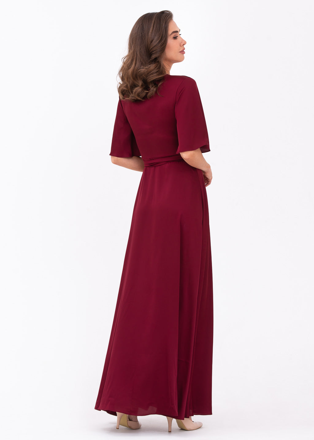 Burgundy wrap dress