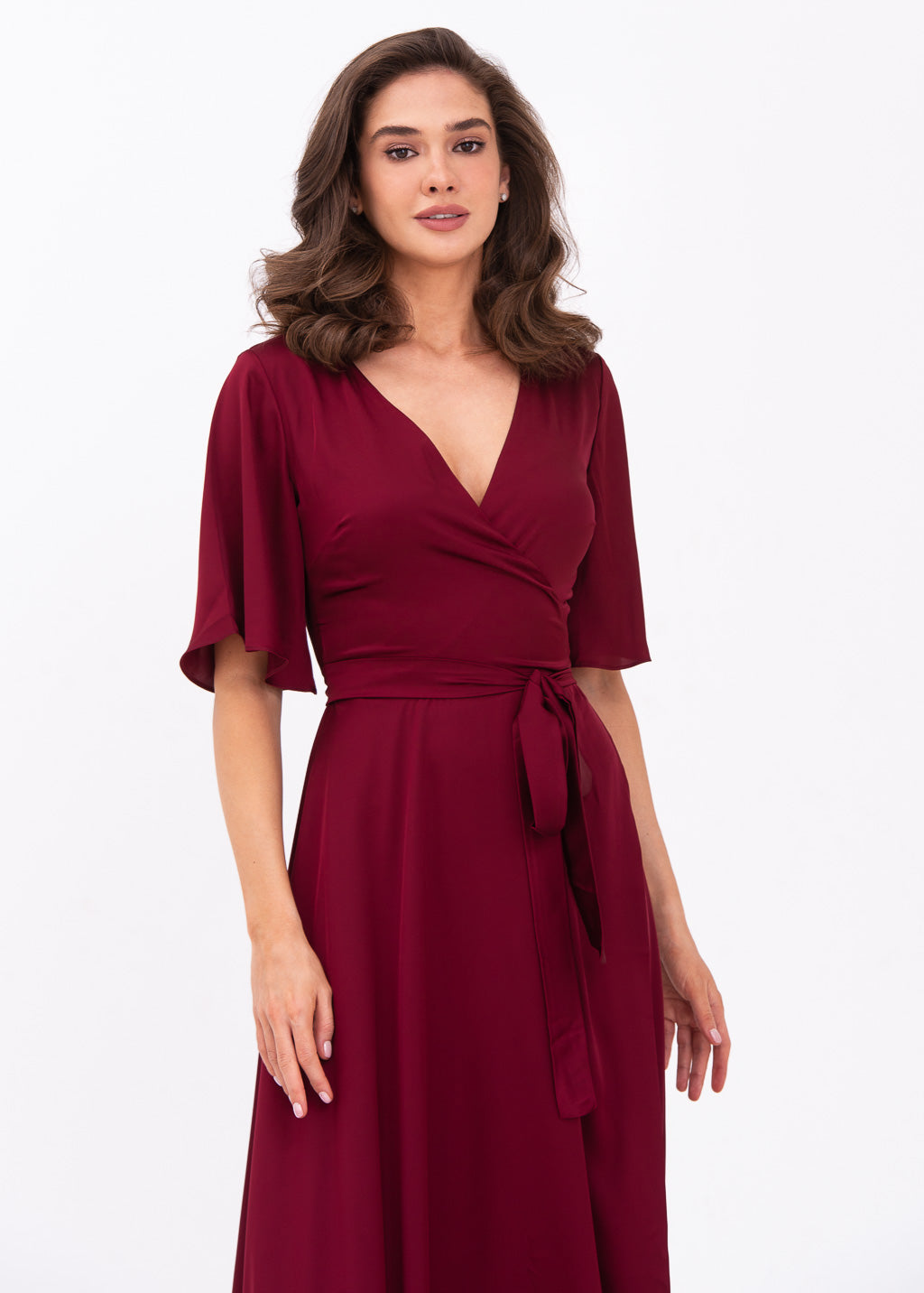Burgundy wrap dress