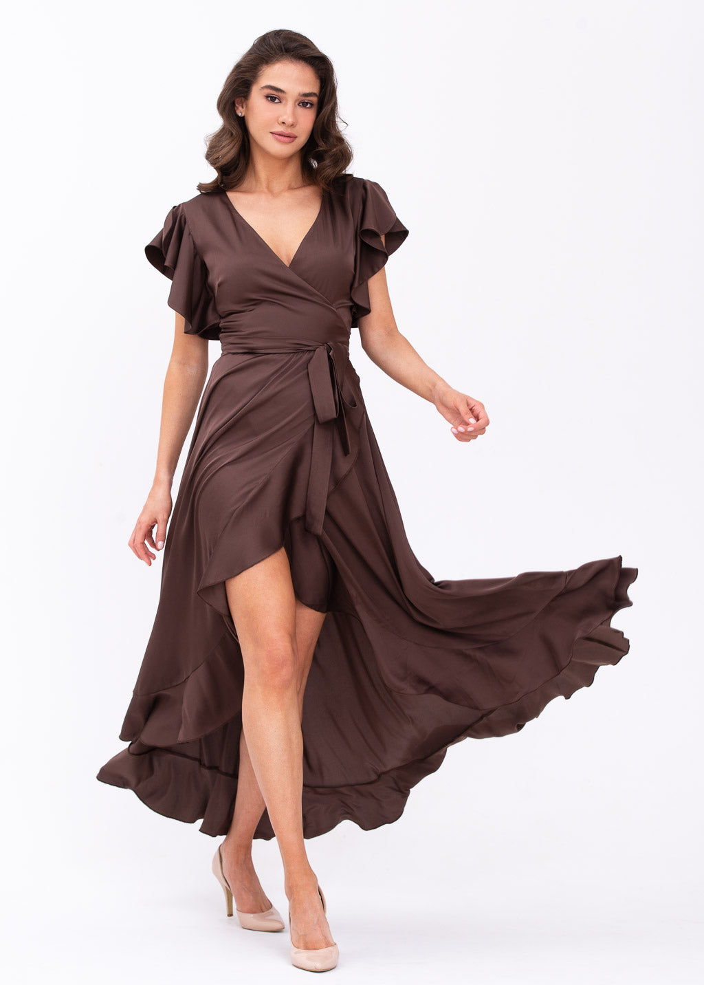 Chocolate brown wrap dress