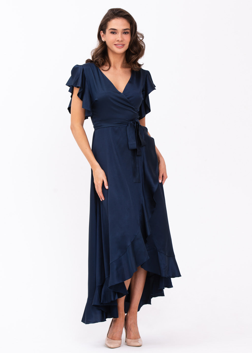 Navy blue wrap dress