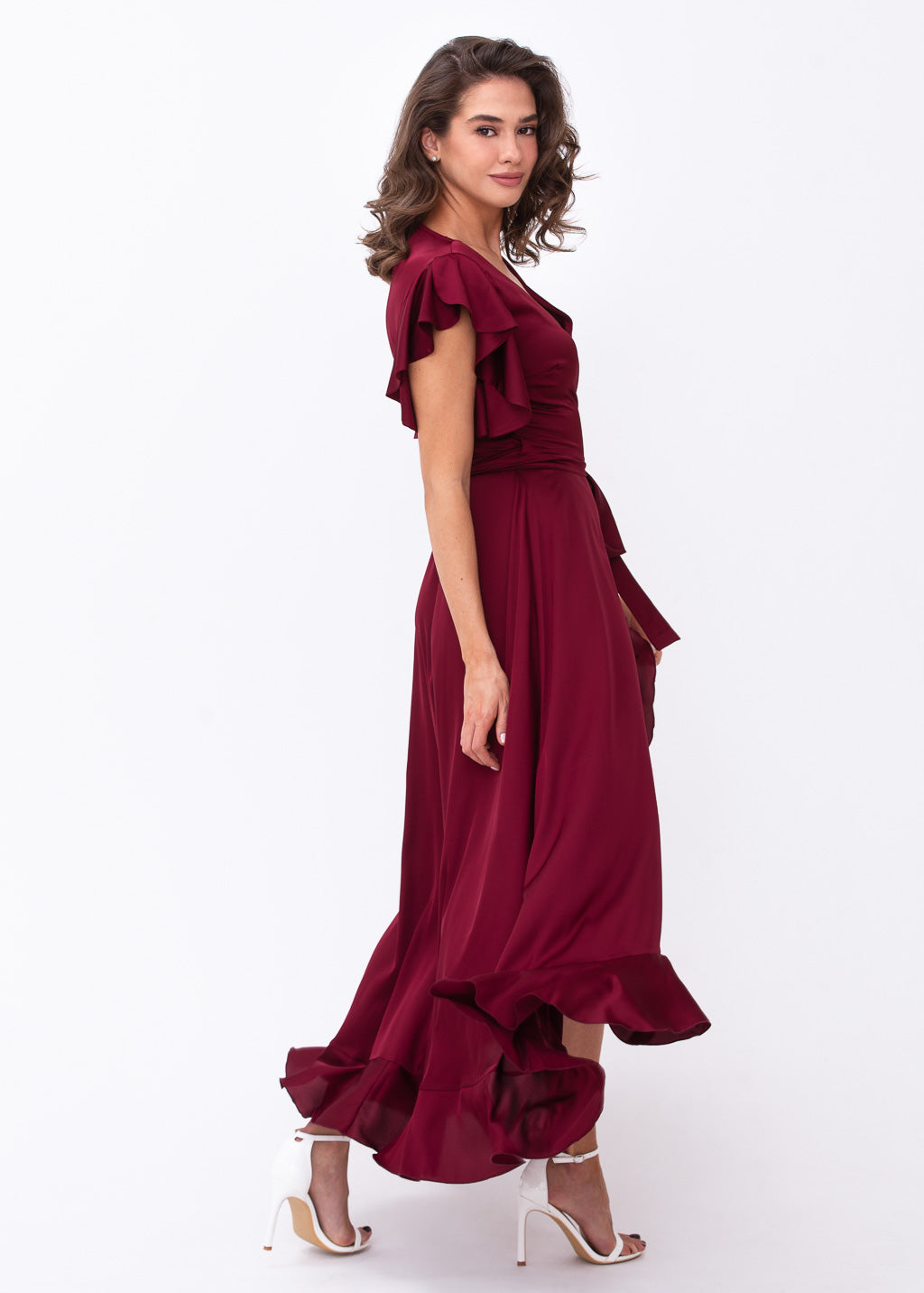 Burgundy wrap dress